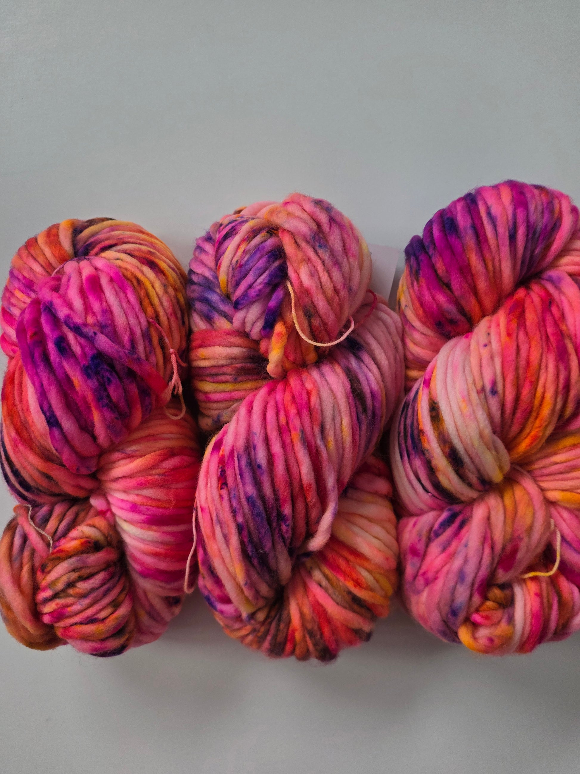 Danni's Designs Crafts | Super Bulky | Solar Flare | North Road Knits | 100% Superwash Merino | 98 yards | 150 grams | Hand Dyed | Hand Dyed in Washington State