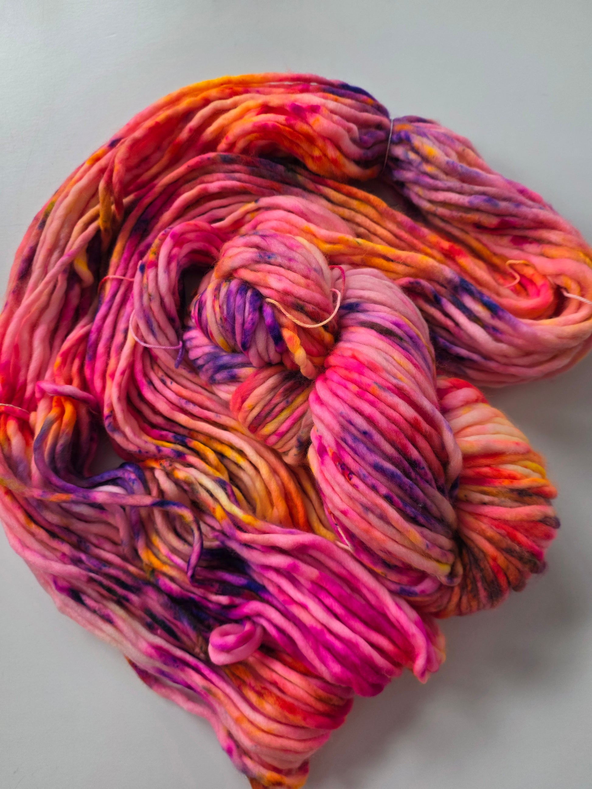 Danni's Designs Crafts | Super Bulky | Solar Flare | North Road Knits | 100% Superwash Merino | 98 yards | 150 grams | Hand Dyed | Hand Dyed in Washington State