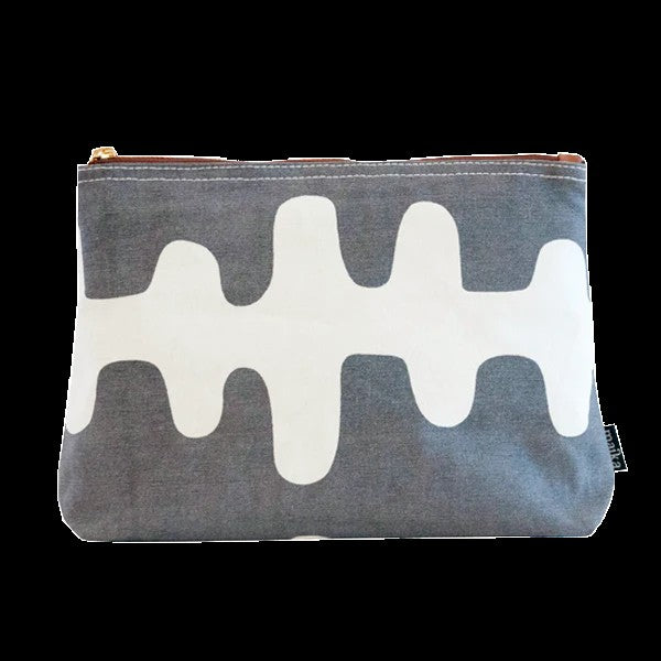 Large Zipper Pouch, Echo Charcoal
