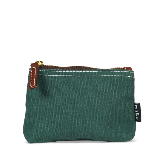 Small Zipper Pouch, Waxed Hunter Green
