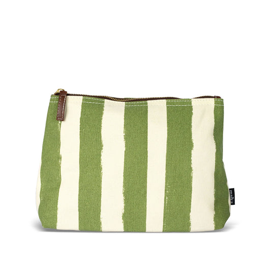 Medium Zipper Pouch, Linea Olive