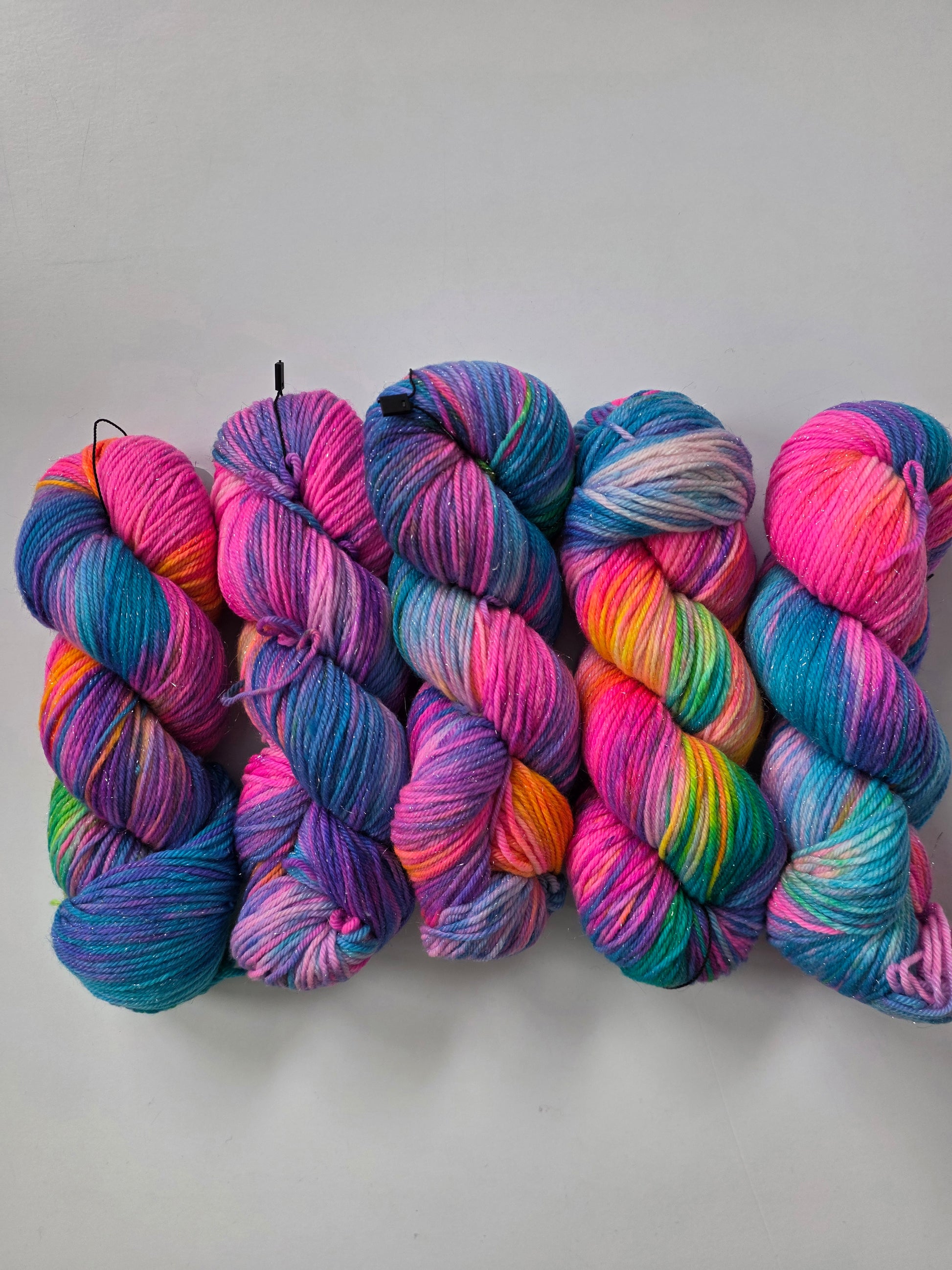 Honey and Clover | DK | Sport | Rainbow Brite | North Road Knits | Hand Dyed | Merino Wool | Nylon | Stelina | Sparkle
