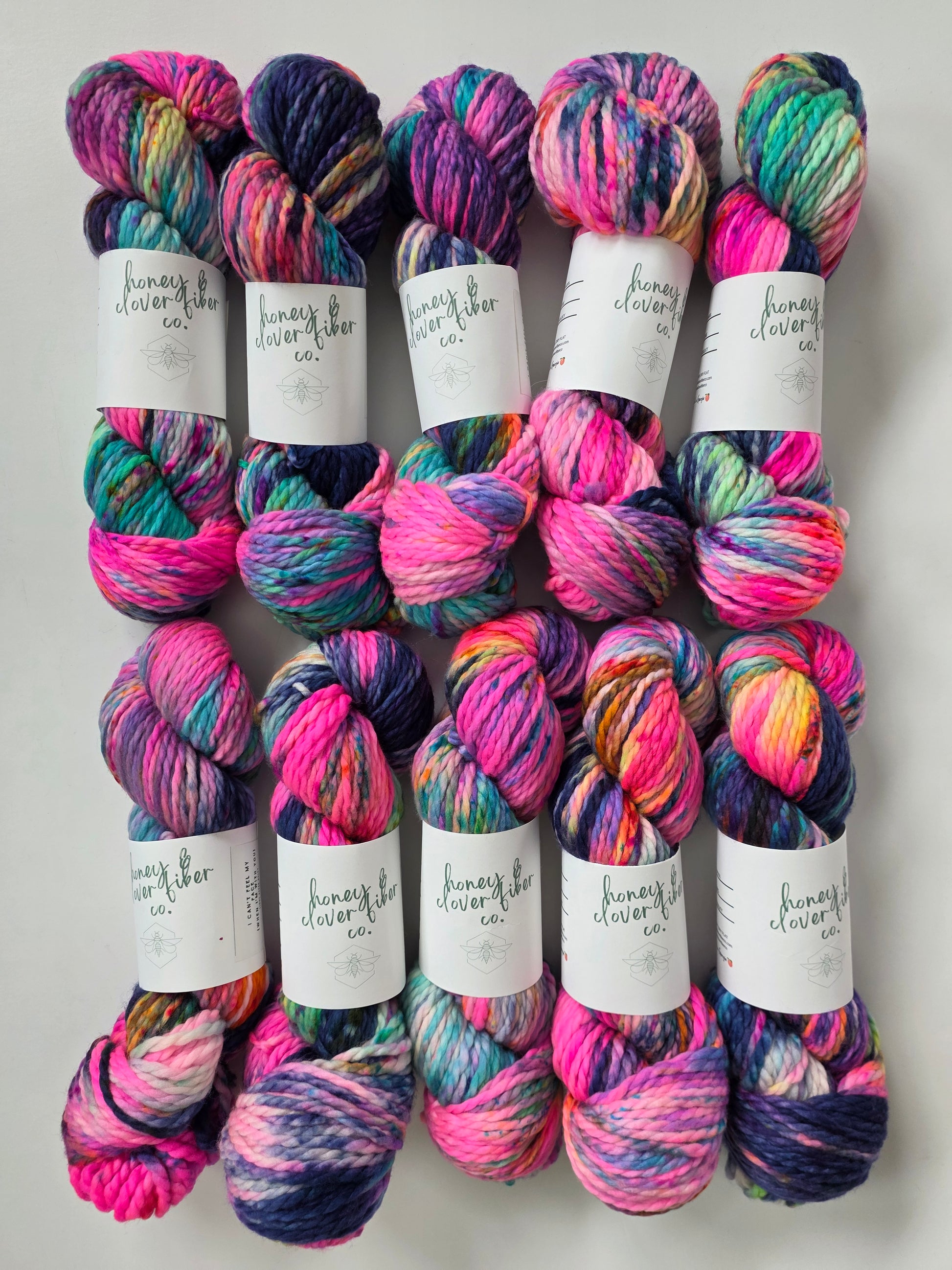 Honey and Clover | Light Super Bulky | I Can't Feel My Face | North Road Knits | Hand Dyed | Merino Wool | 100% Superwash Merino