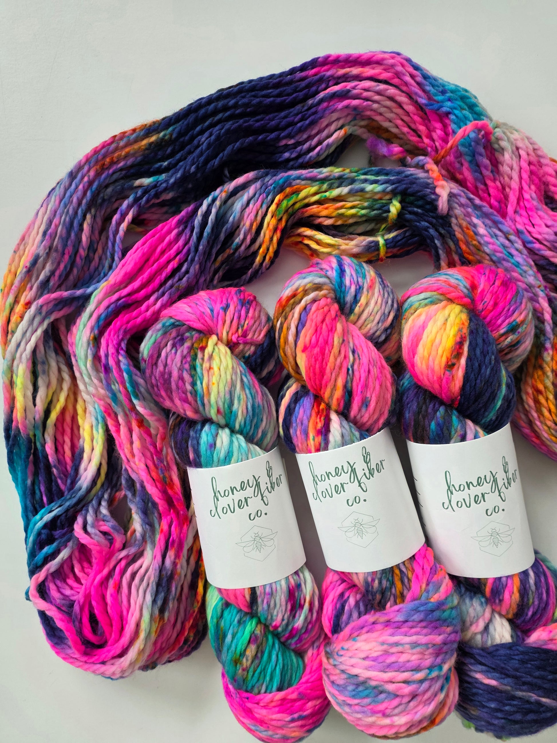 Honey and Clover | Light Super Bulky | I Can't Feel My Face | North Road Knits | Hand Dyed | Merino Wool | 100% Superwash Merino