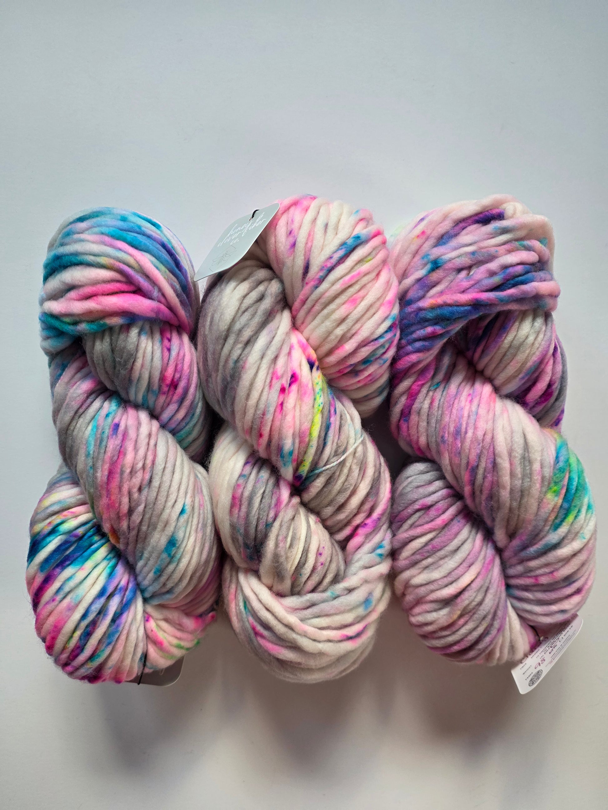 Honey and Clover | Super Bulky | Cloudy With A Chance... | North Road Knits | Hand Dyed | Merino Wool | Super Bulky Yarn | 100% Superwash Merino Wool 