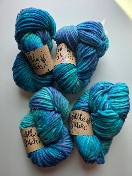 Babble and Stitch Yarn | Super Chunky Glam | Ionian Sea