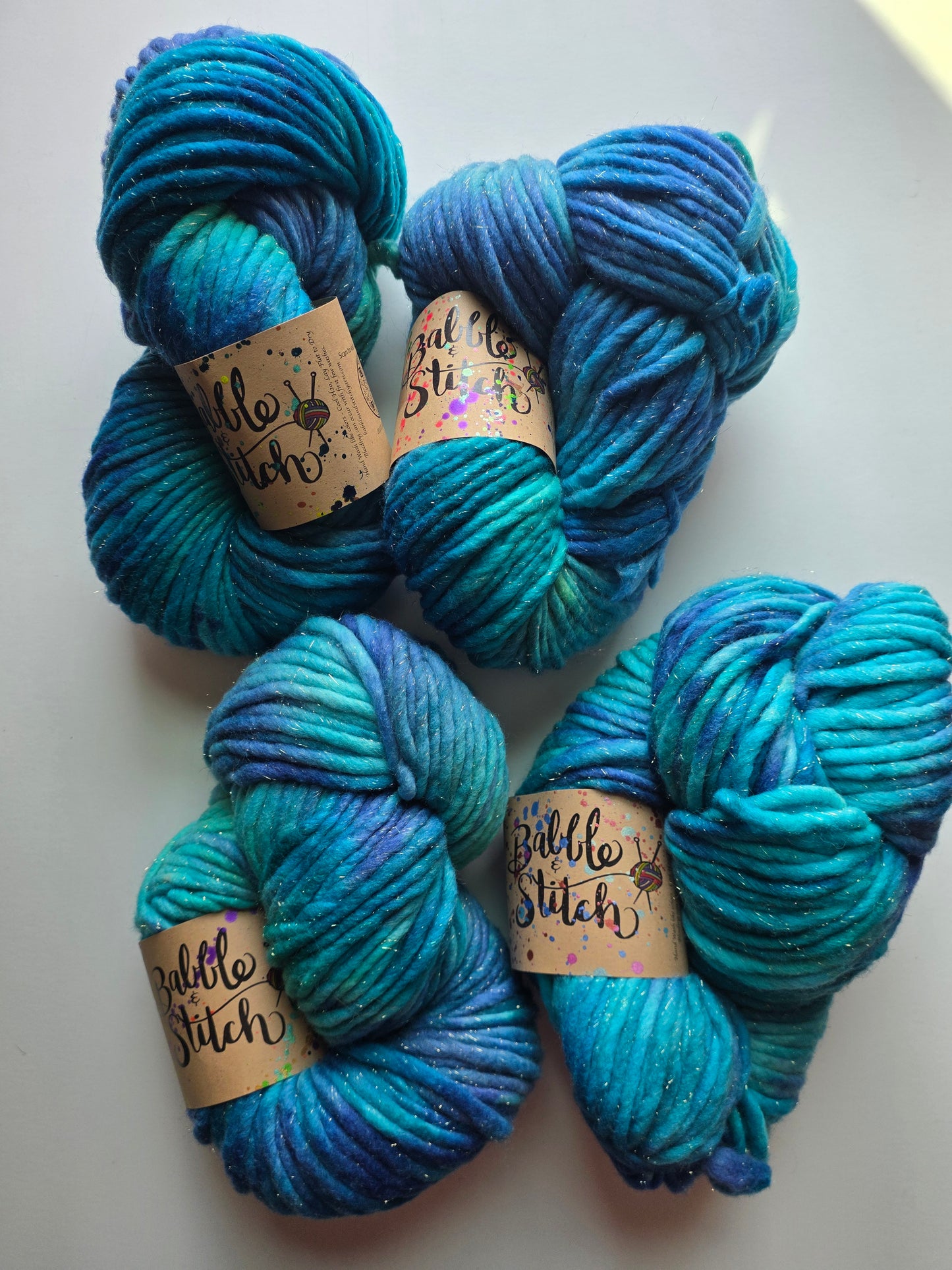 Babble and Stitch Yarn | Super Chunky Glam | Ionian Sea