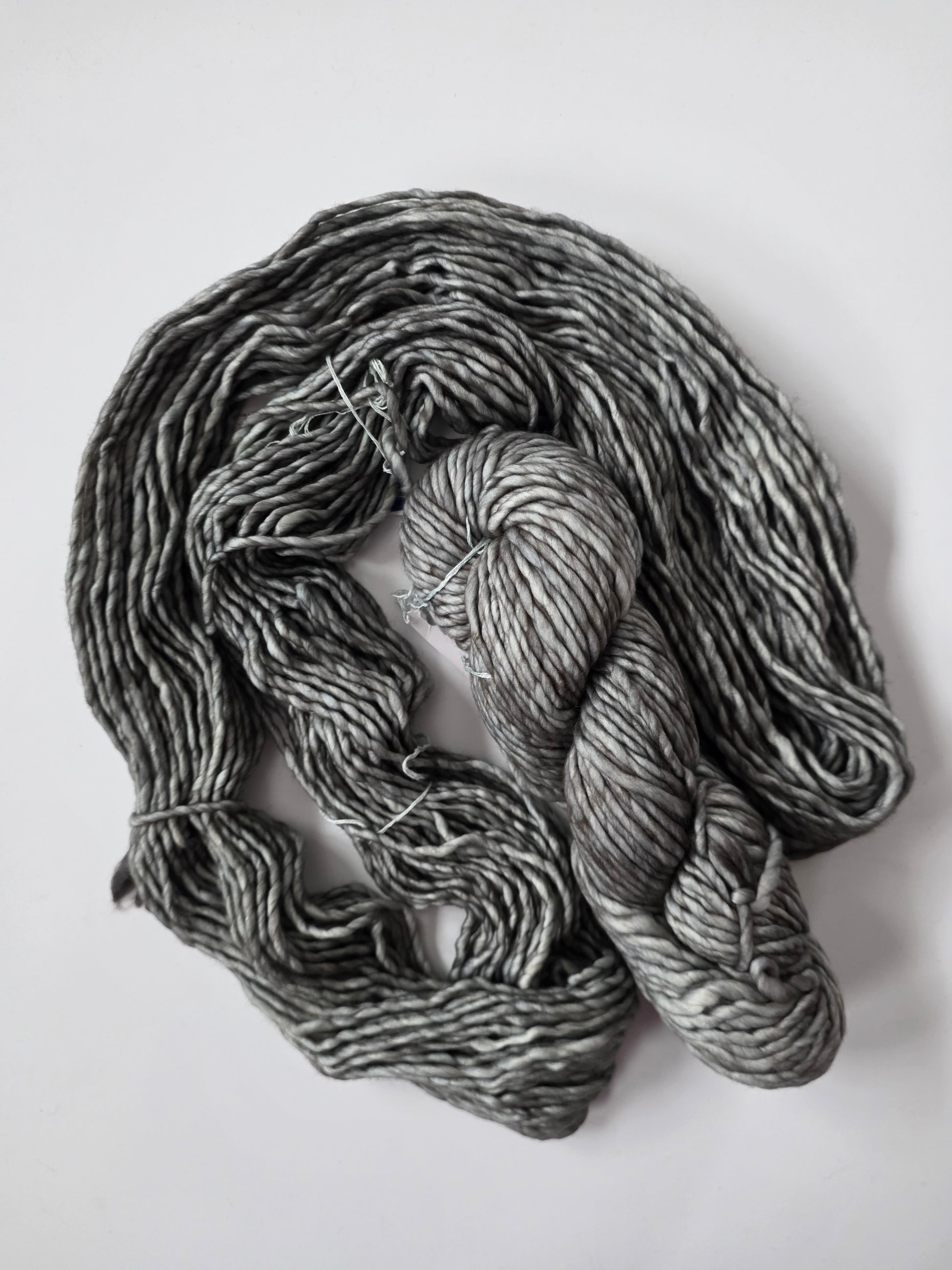 Malabrigo | Noventa | Cape Cod Gray | North Road Knits | Hand Dyed | Merino Wool |  Bulky Yarn | 100% Superwash Merino | Single Ply Twisted