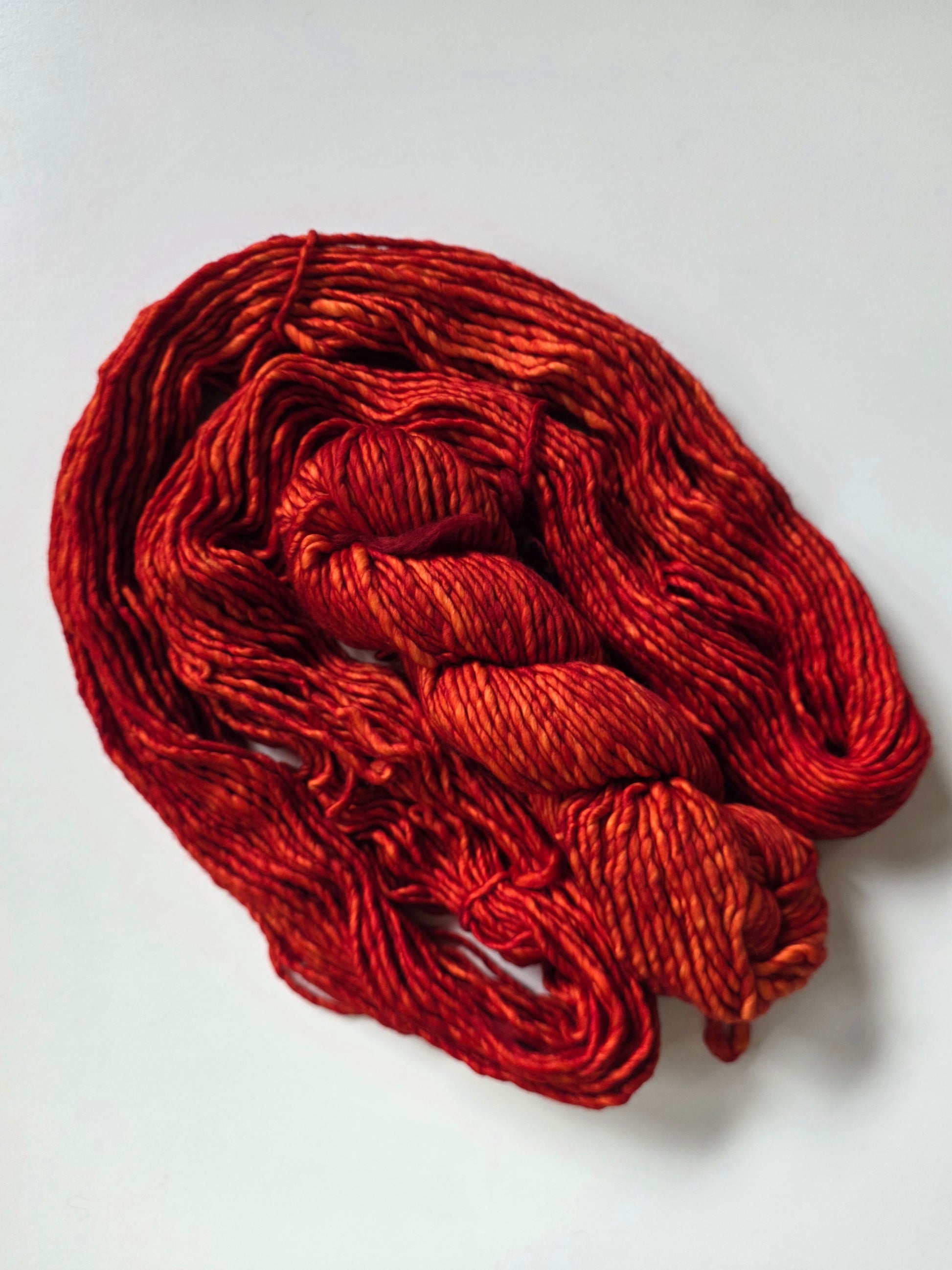 Malabrigo | Noventa | Glazed Carrot | North Road Knits | Hand Dyed | Merino Wool |  Bulky Yarn | 100% Superwash Merino | Single Ply Twisted | Yarn Shop | Grand Marais | Minnesota Yarn Shop