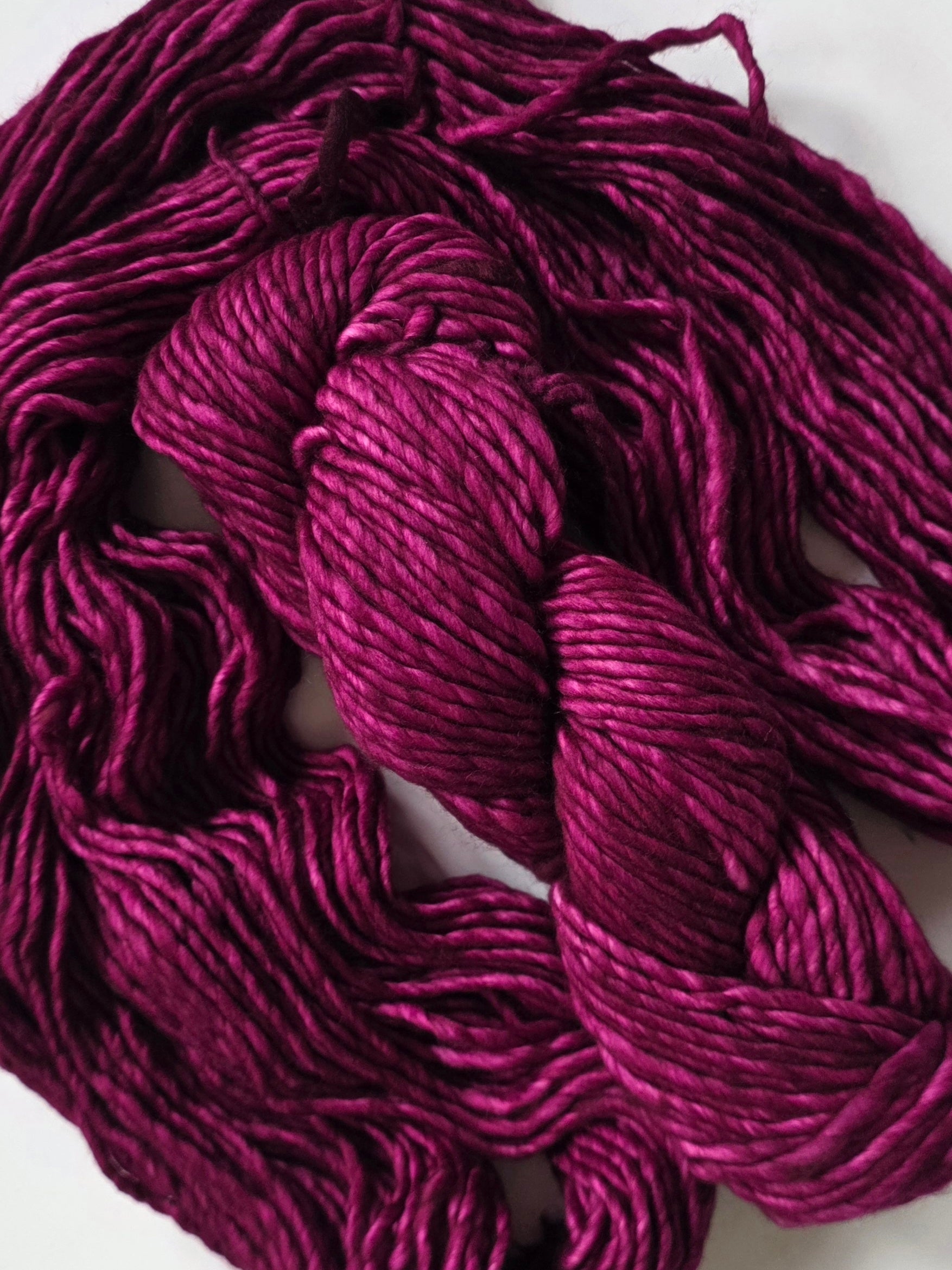 Malabrigo | Noventa | Hollyhock | North Road Knits | Hand Dyed | Merino Wool |  Bulky Yarn | 100% Superwash Merino | Single Ply Twisted | Yarn Shop | Grand Marais | Minnesota Yarn Shop