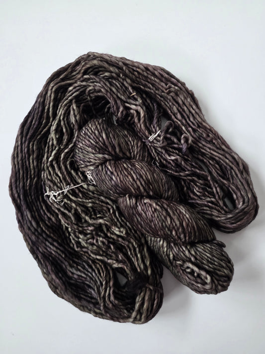 Malabrigo | Noventa | Olivinte | North Road Knits | Hand Dyed | Merino Wool |  Bulky Yarn | 100% Superwash Merino | Single Ply Twisted