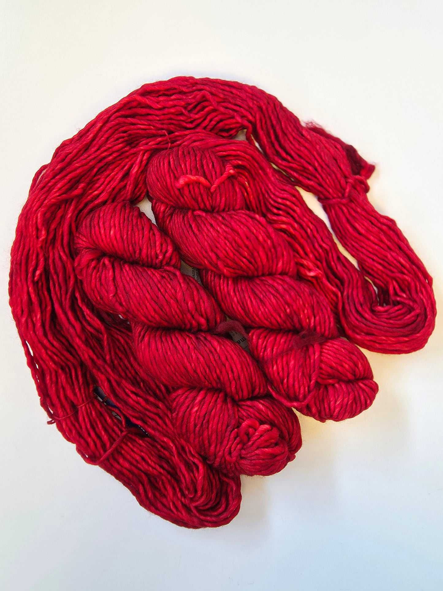 Malabrigo | Noventa | Ravelry Red | North Road Knits | Hand Dyed | Merino Wool |  Bulky Yarn | 100% Superwash Merino | Single Ply Twisted