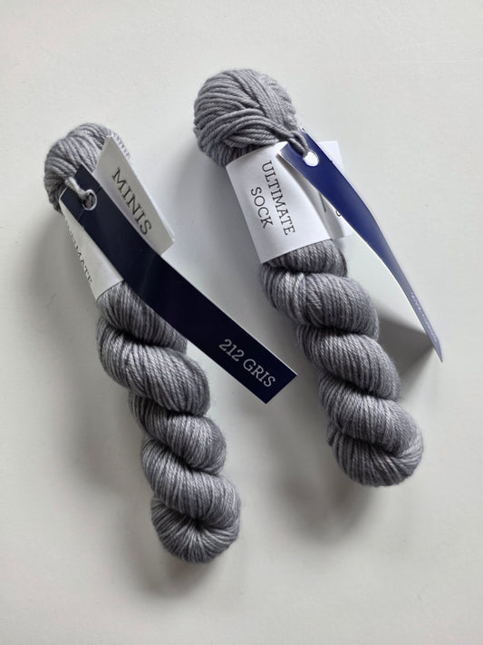 Malabrigo | Ultimate Sock Mini | Gris | North Road Knits | Hand Dyed | Fingering | Yarn Shop | Grand Marais | Minnesota Yarn Shop | Mini Skein