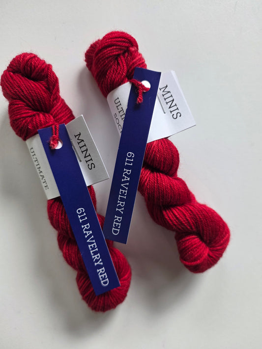 Malabrigo | Ultimate Sock Mini | Ravelry Red | North Road Knits | Hand Dyed | Fingering | Yarn Shop | Grand Marais | Minnesota Yarn Shop | Mini Skein