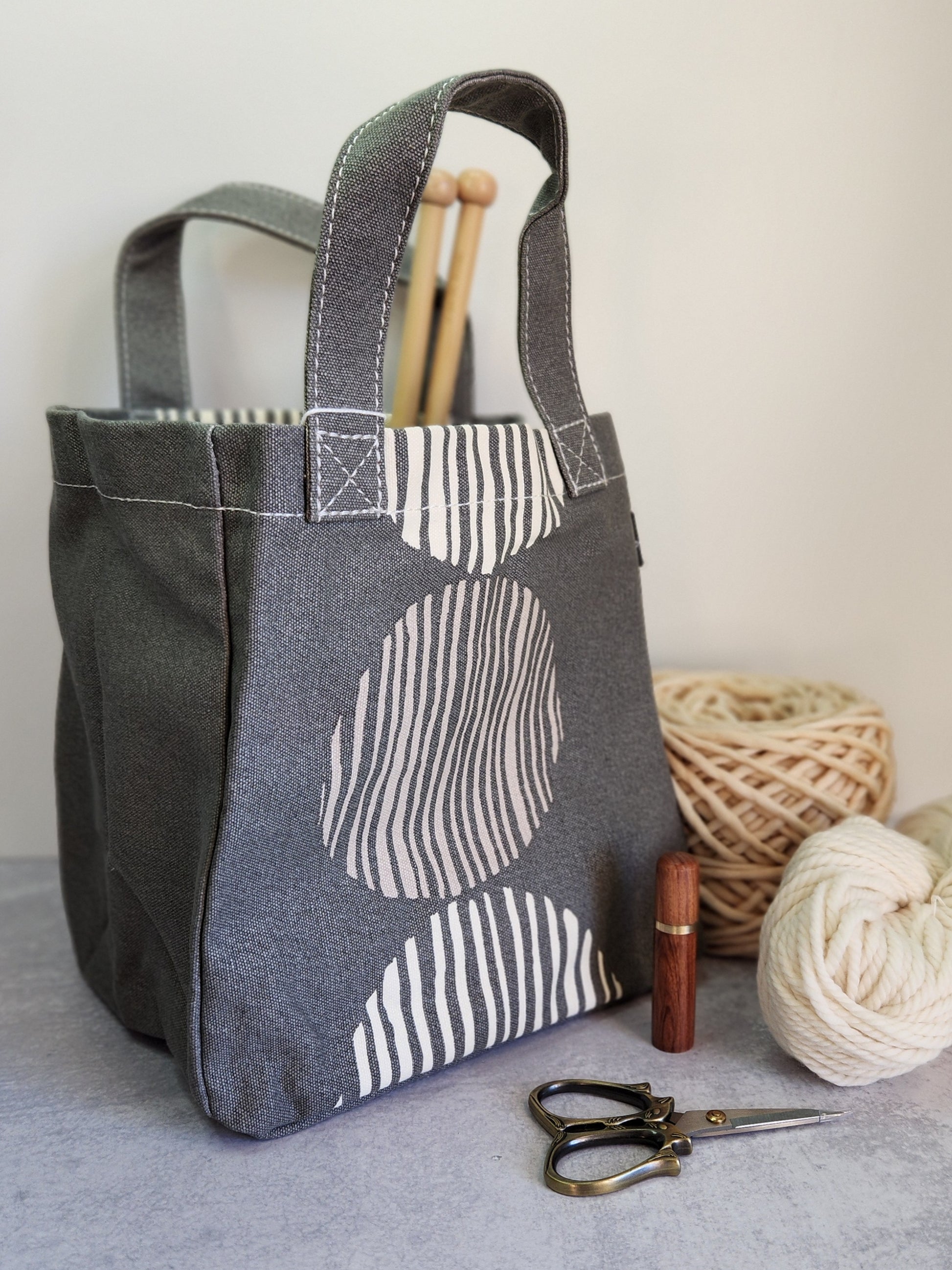 North Road Knits MAIKA Lunch Tote Knitting Project Bag Big Sur