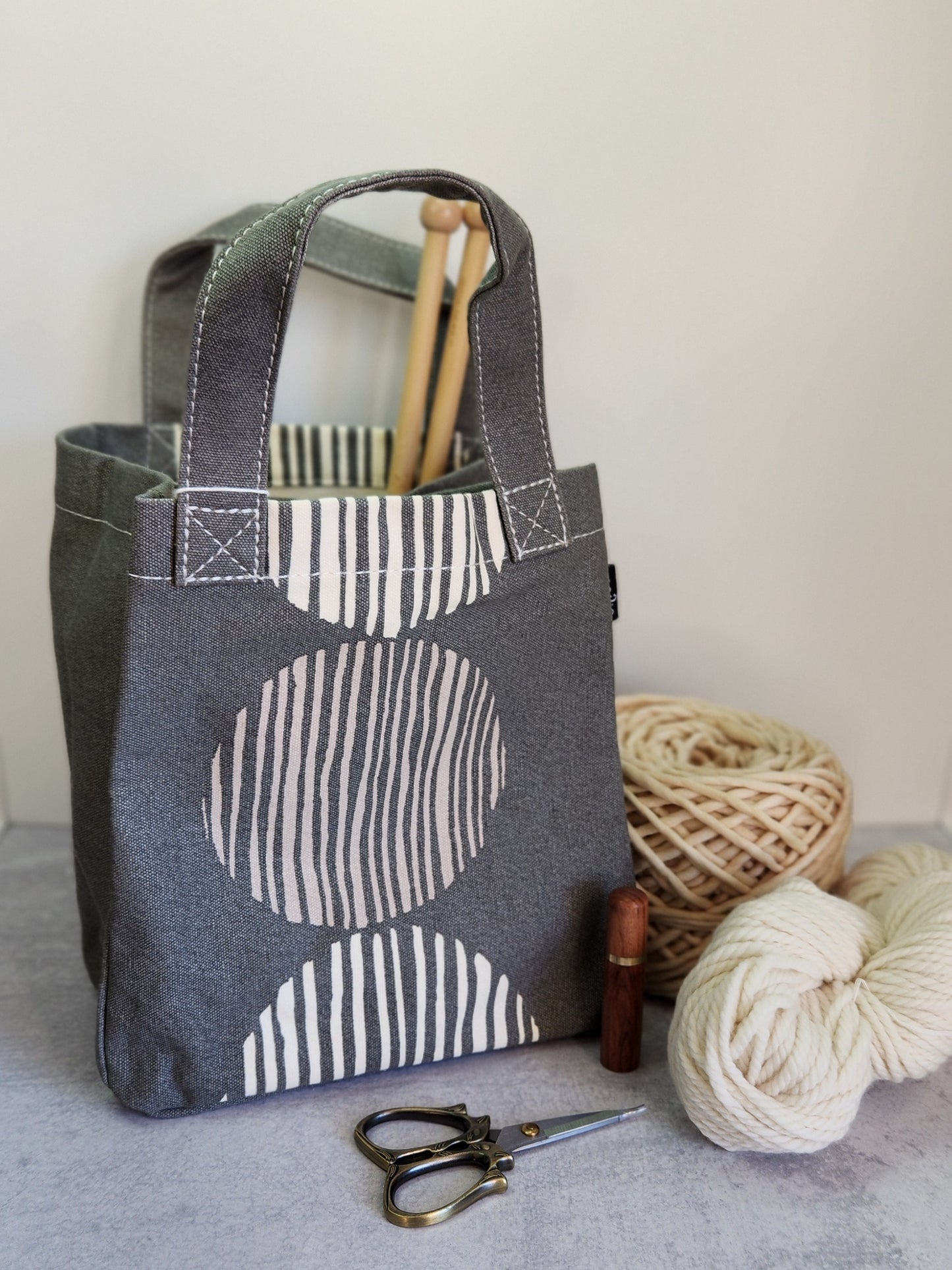 North Road Knits MAIKA Lunch Tote Knitting Project Bag Big Sur