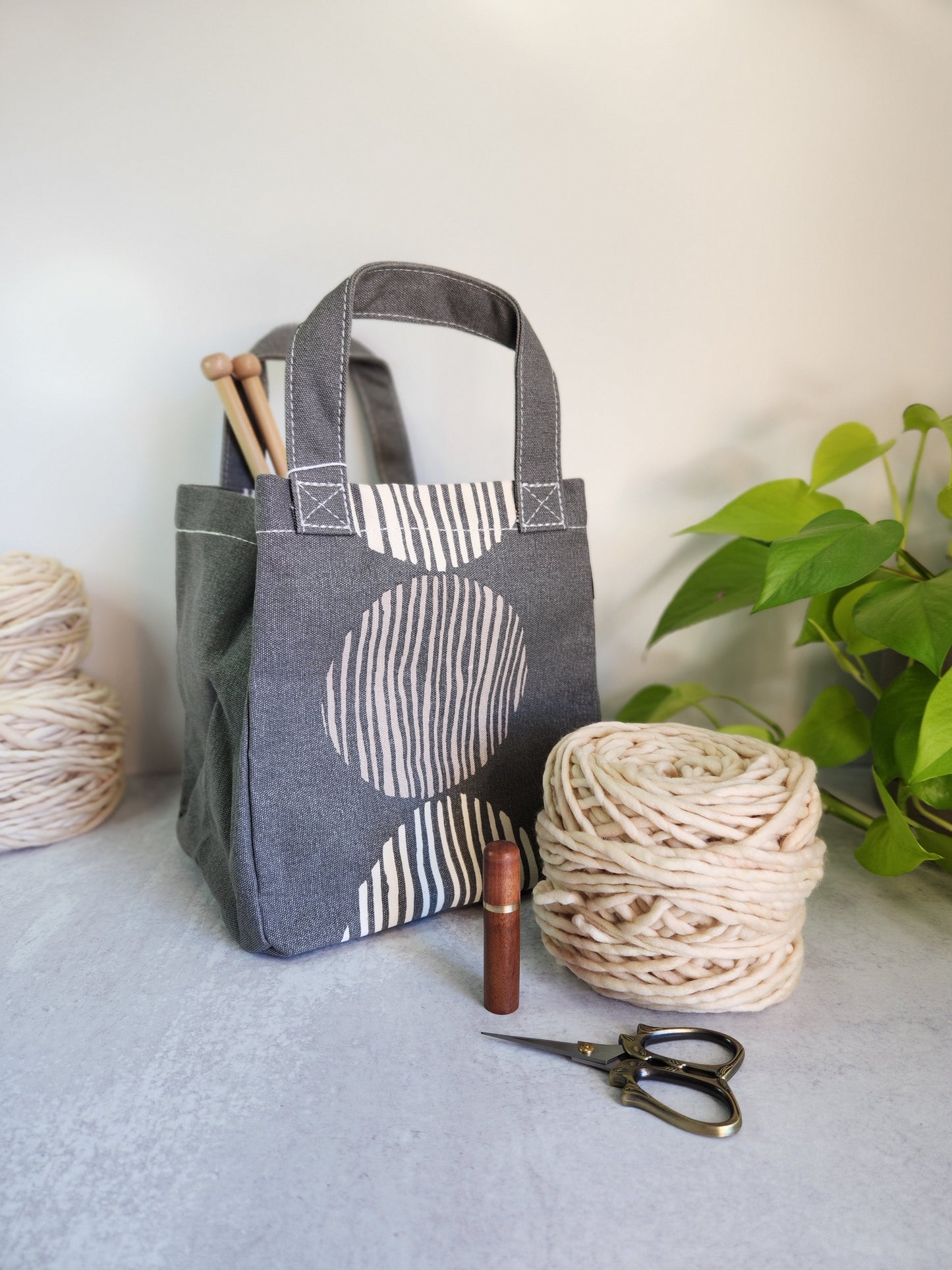 North Road Knits MAIKA Lunch Tote Knitting Project Bag Big Sur