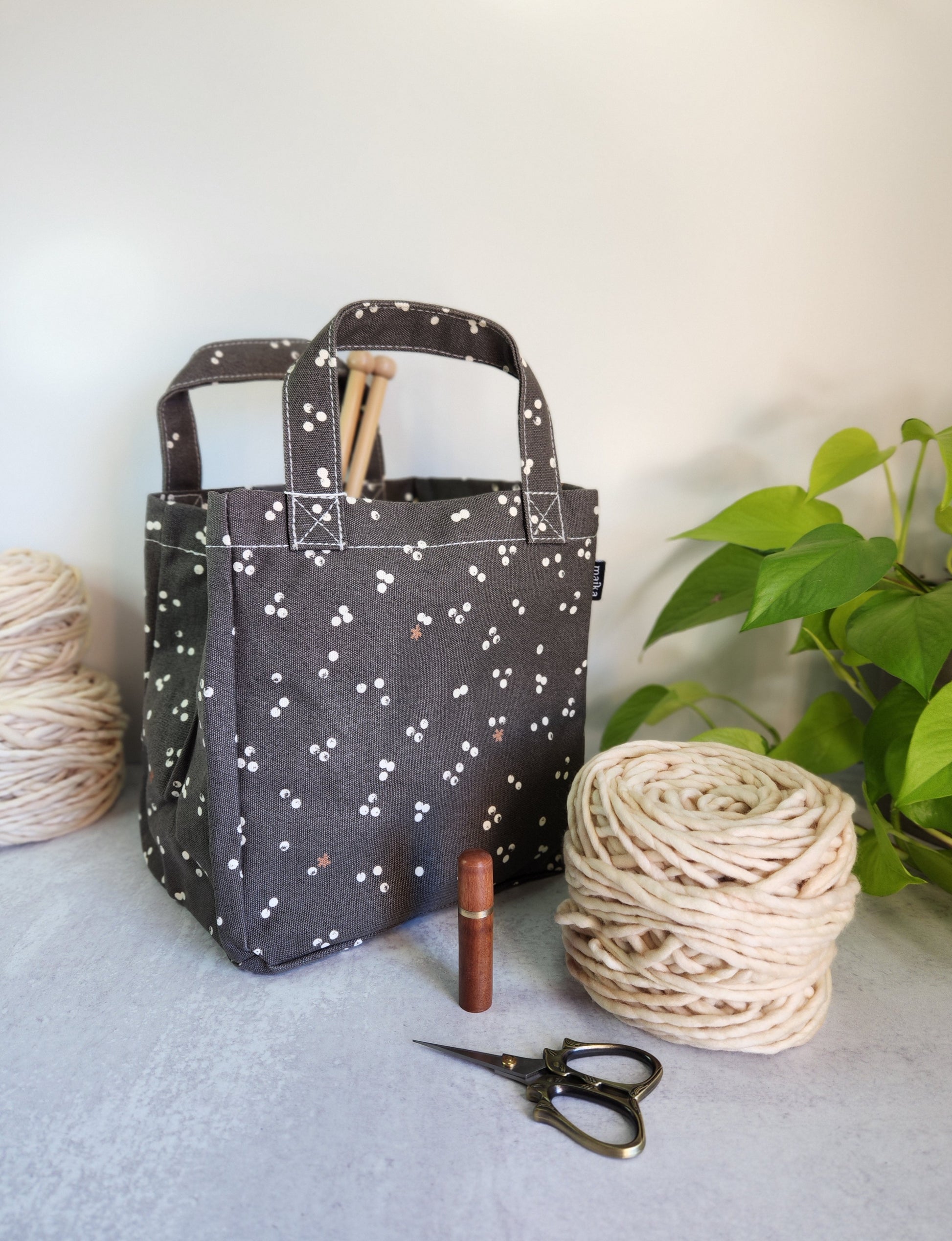 North Road Knits MAIKA Lunch Tote Knitting Project Bag Nochi