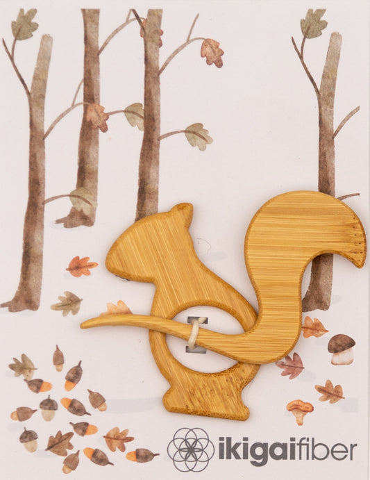 Ikigai Fiber Shawl Pin | Squirrel