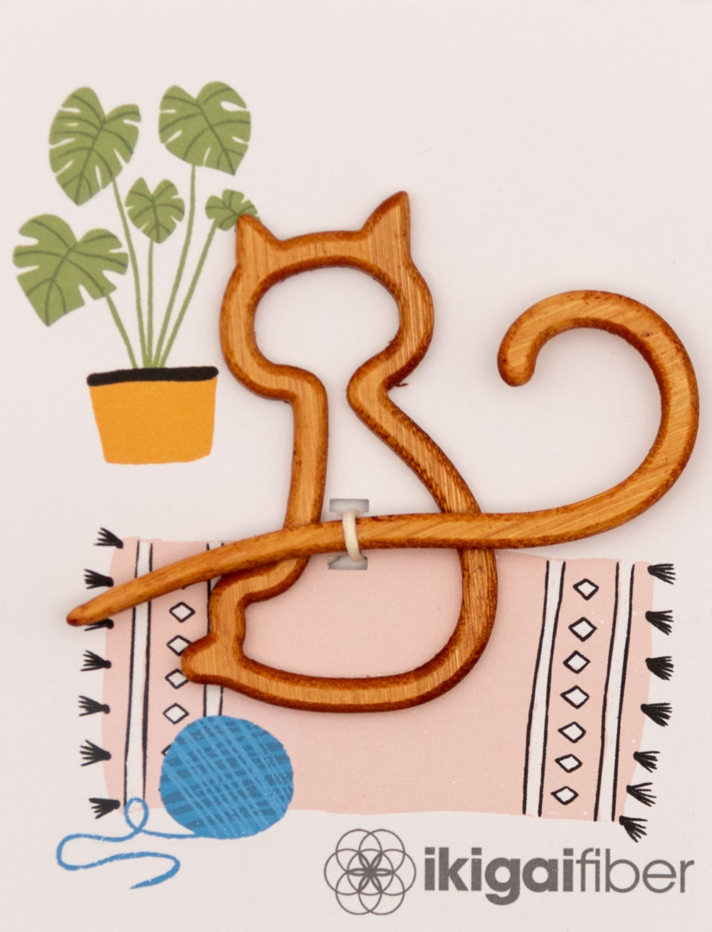 Ikigai Fiber Shawl Pin | House Cat