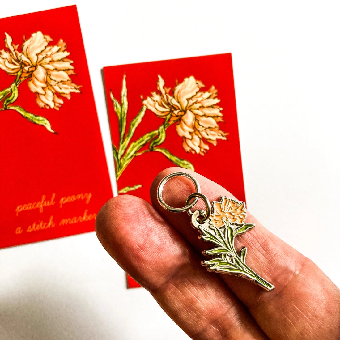 Removable Peony Stitch Marker (Single Stitch Marker)