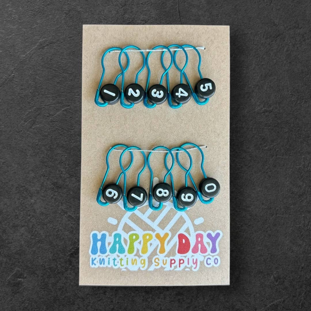 Numbered Bulb Pin Stitch Marker Set