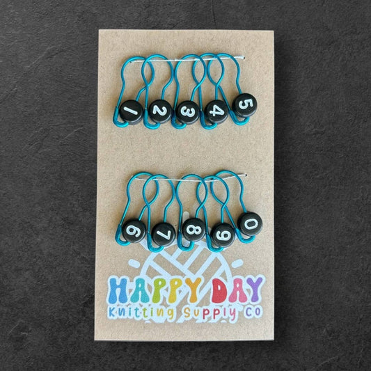 Numbered Bulb Pin Stitch Marker Set