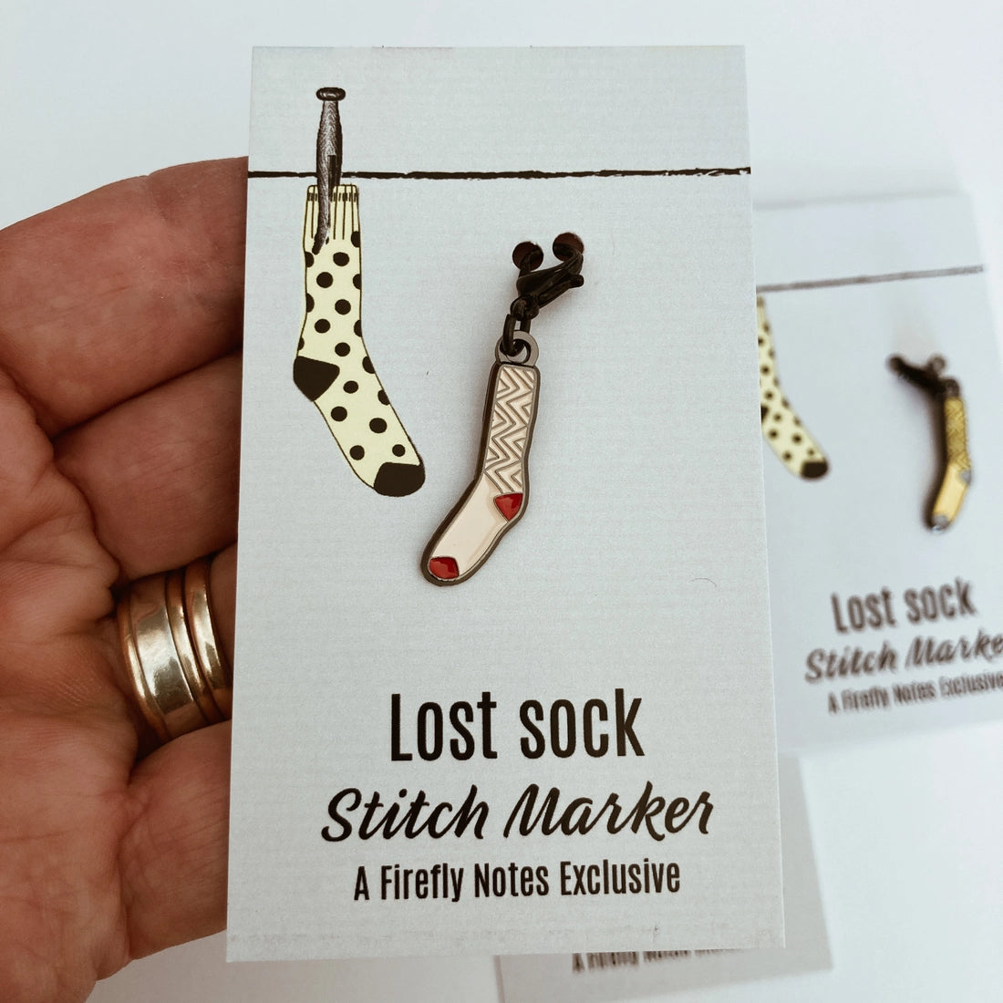 Lost Sock Stitch Marker, Round, Peach (Single Stitch Marker)