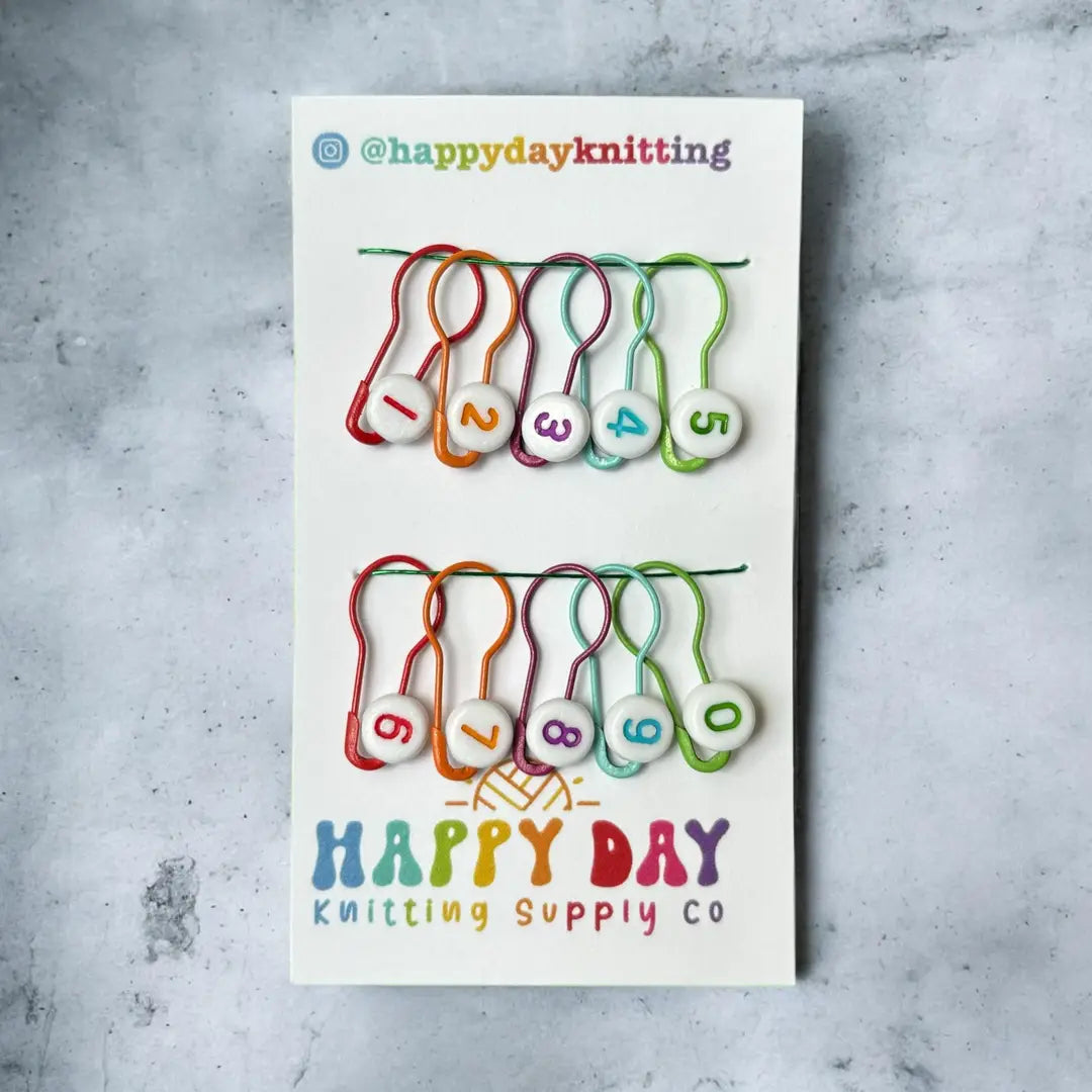Numbered Bulb Pin Stitch Marker Set