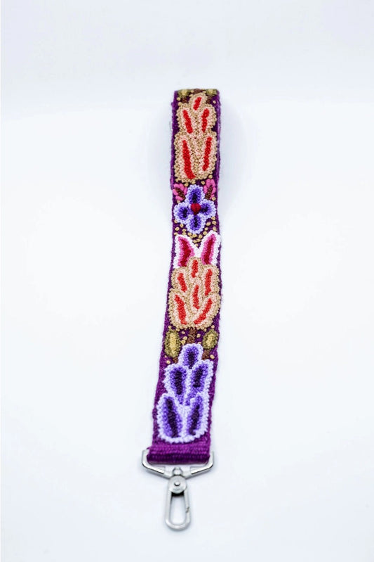Hand Embroidered Removable Strap | Plum