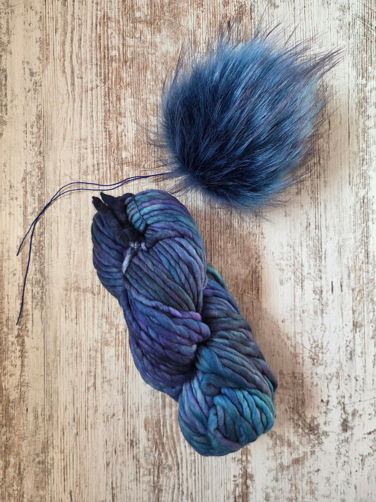 Yarn and Pom Bundle | Malabrigo Rasta | Azules