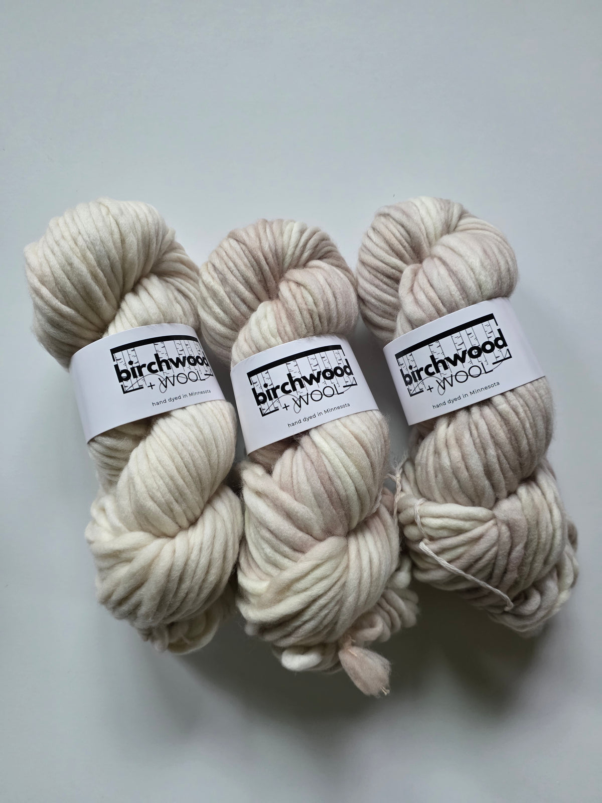 Birchwood and Wool (Knitting In The Wild) Hand Dyed Yarn | Super Bulky | Weathered Bone