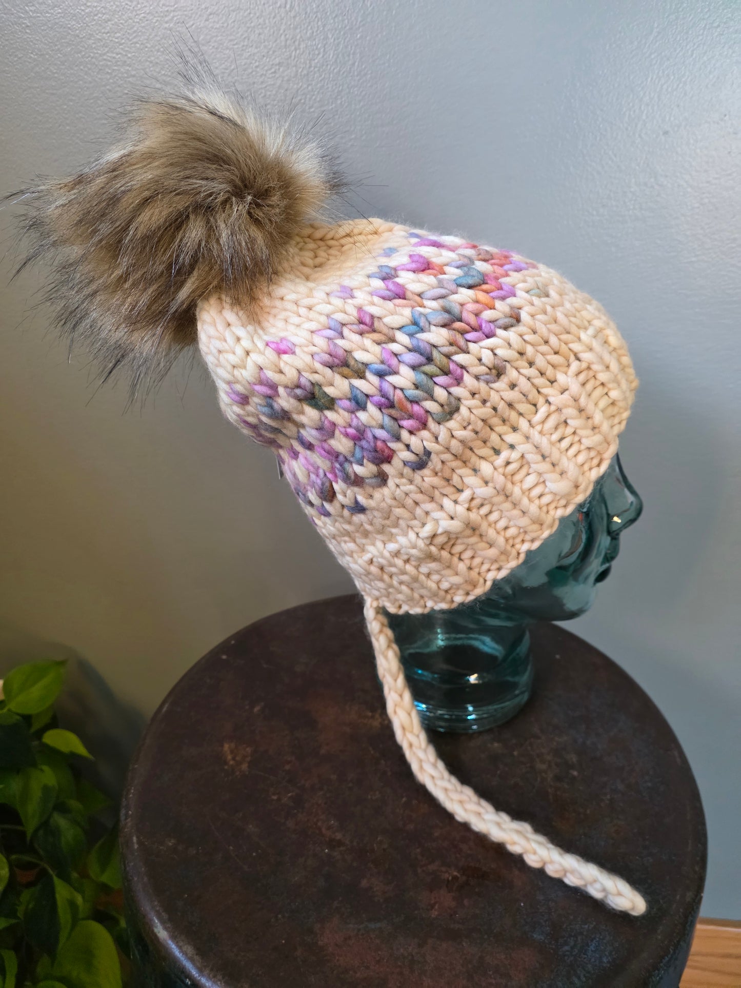 Merino Wool Split Brim Pom Hat