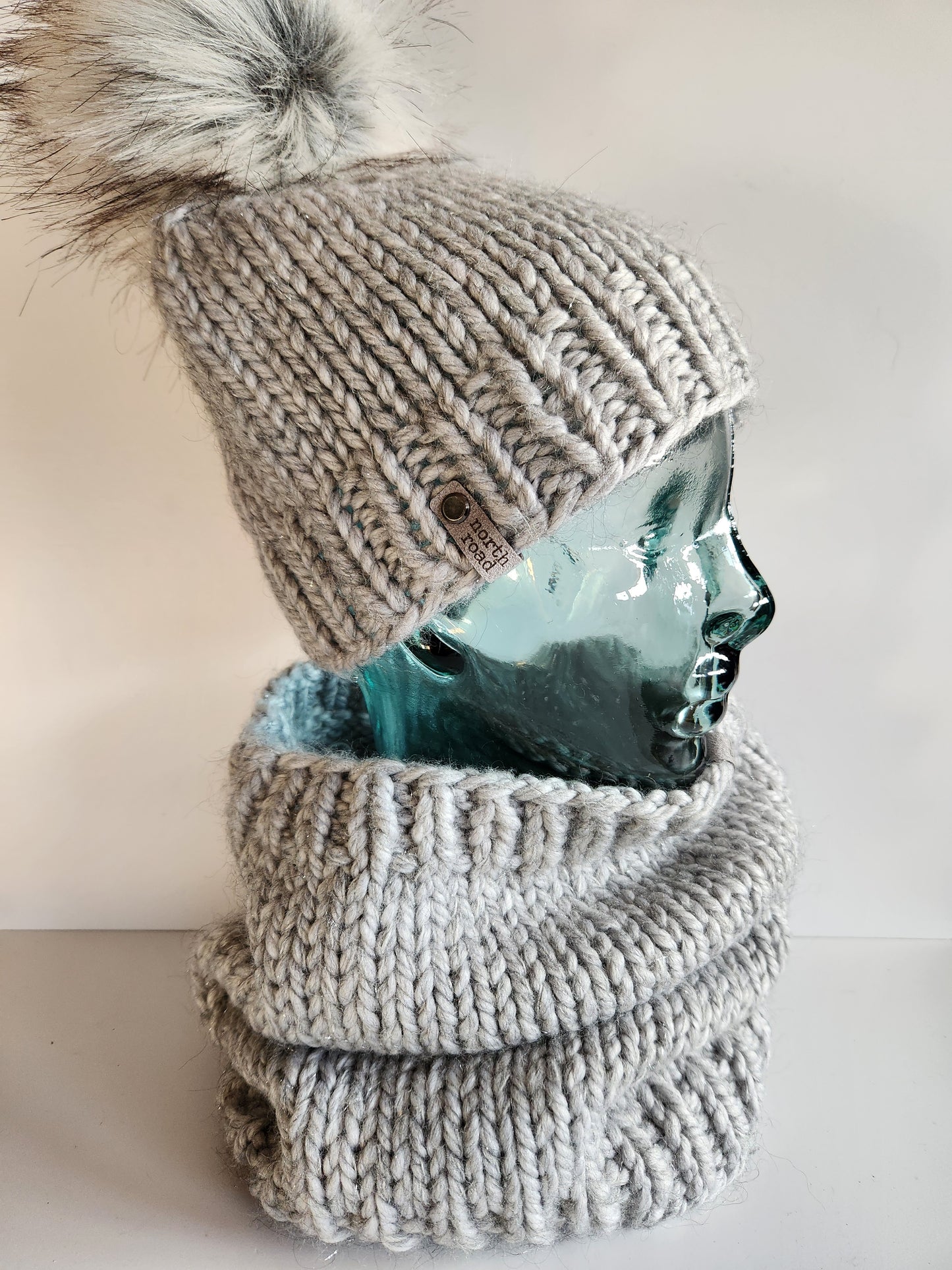 Wool and Mohair Blend Hat and Cowl Set