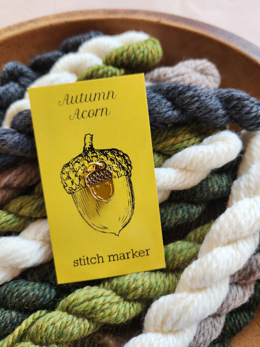 Round Acorn Stitch Marker (Single Stitch Marker)