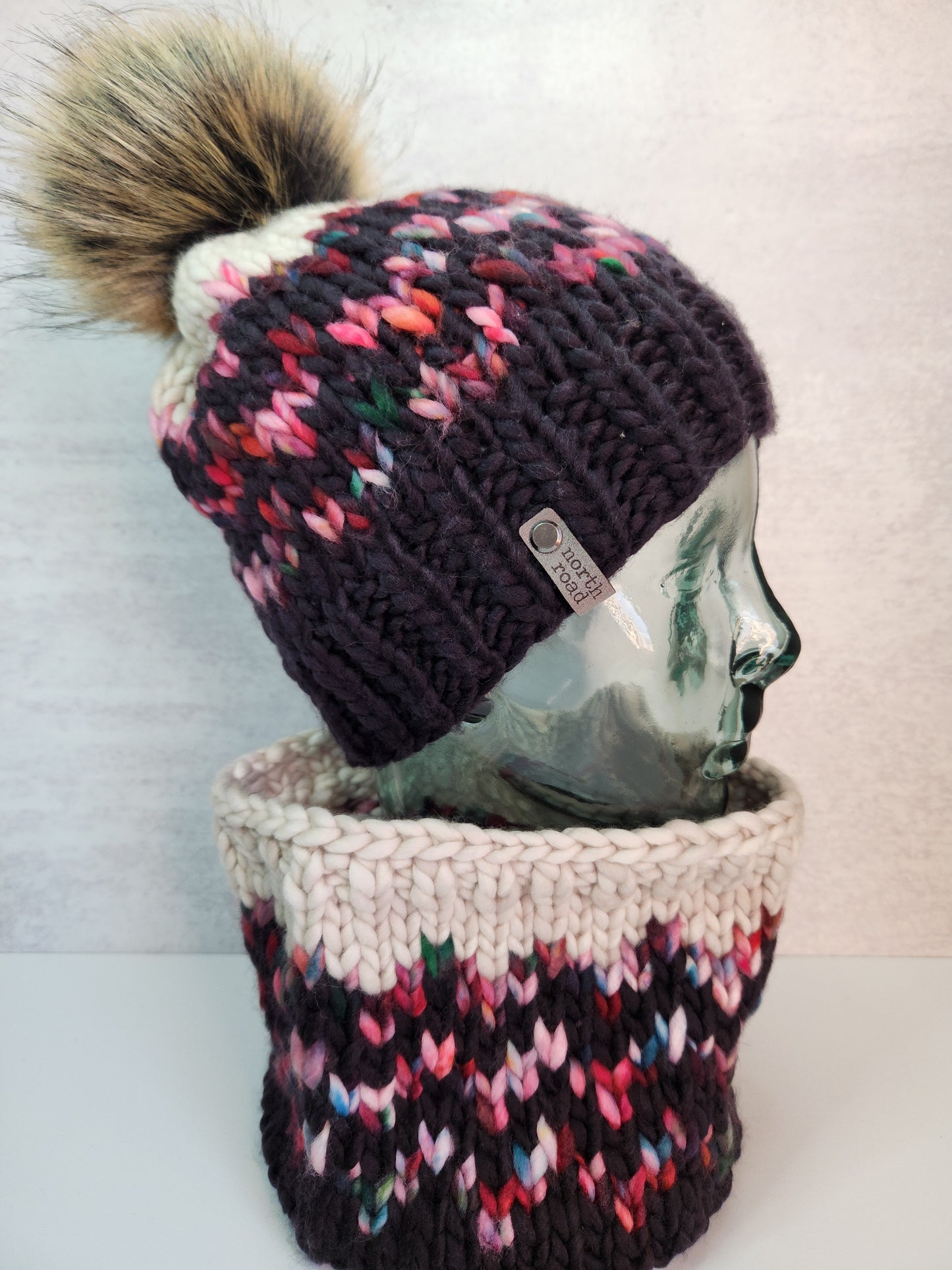 Merino Wool Pom Hat and Cowl Set