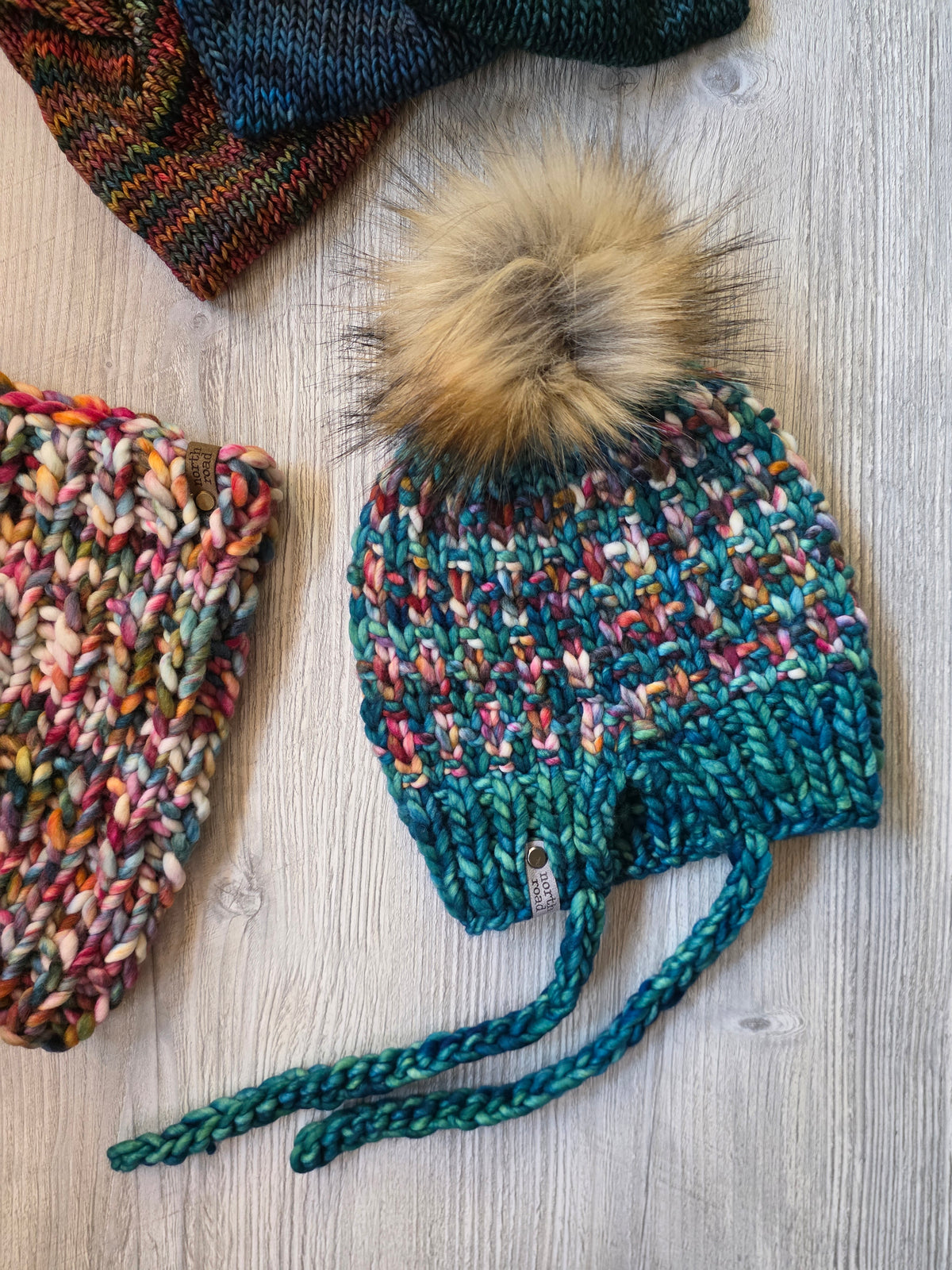Merino Wool Split Brim Pom Hat