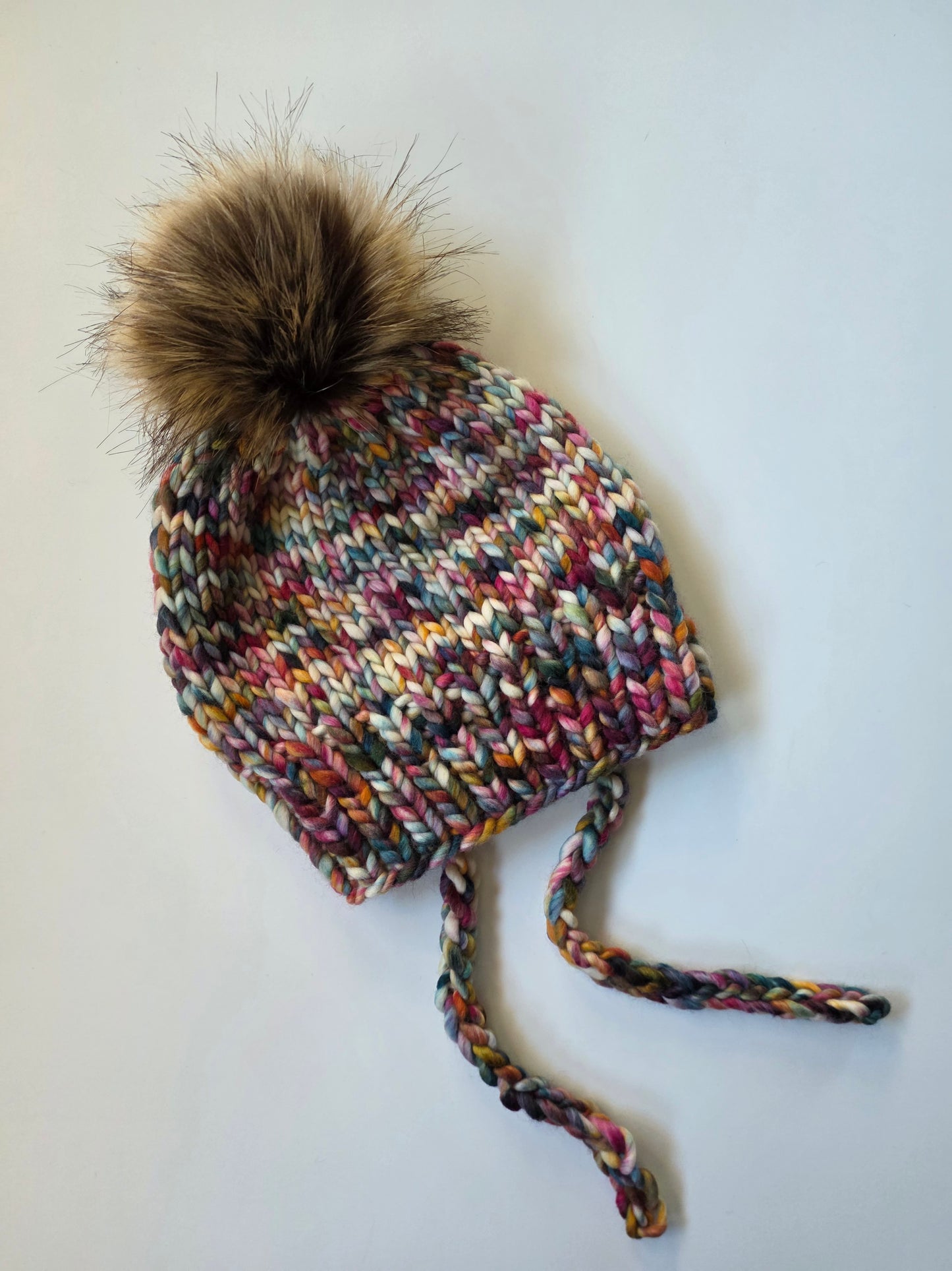 Merino Wool Split Brim Pom Hat