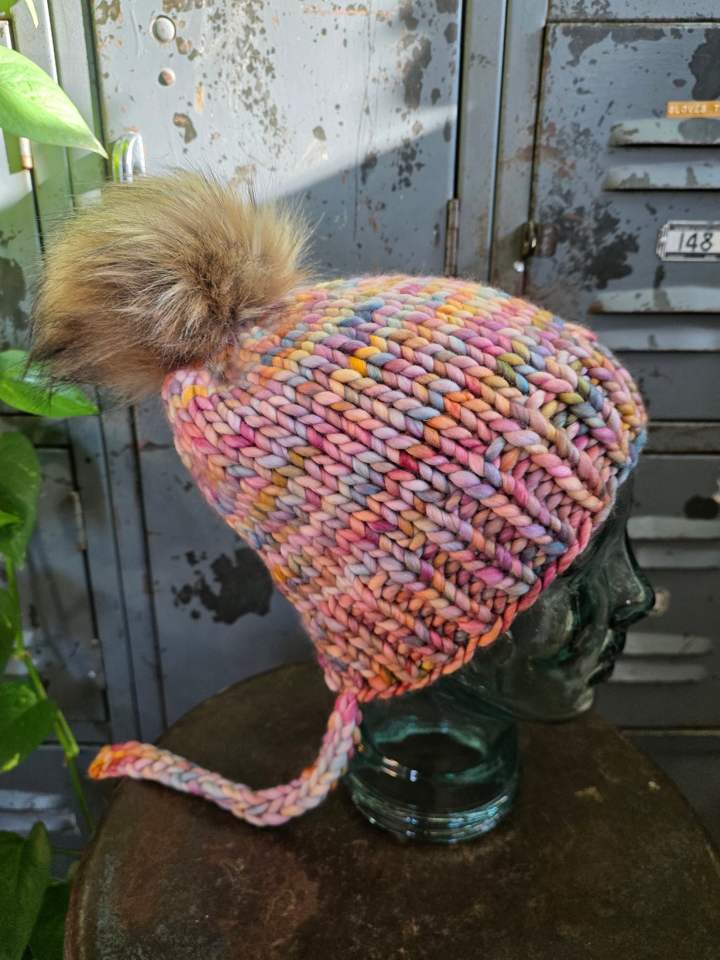 Merino Wool Split Brim Pom Hat