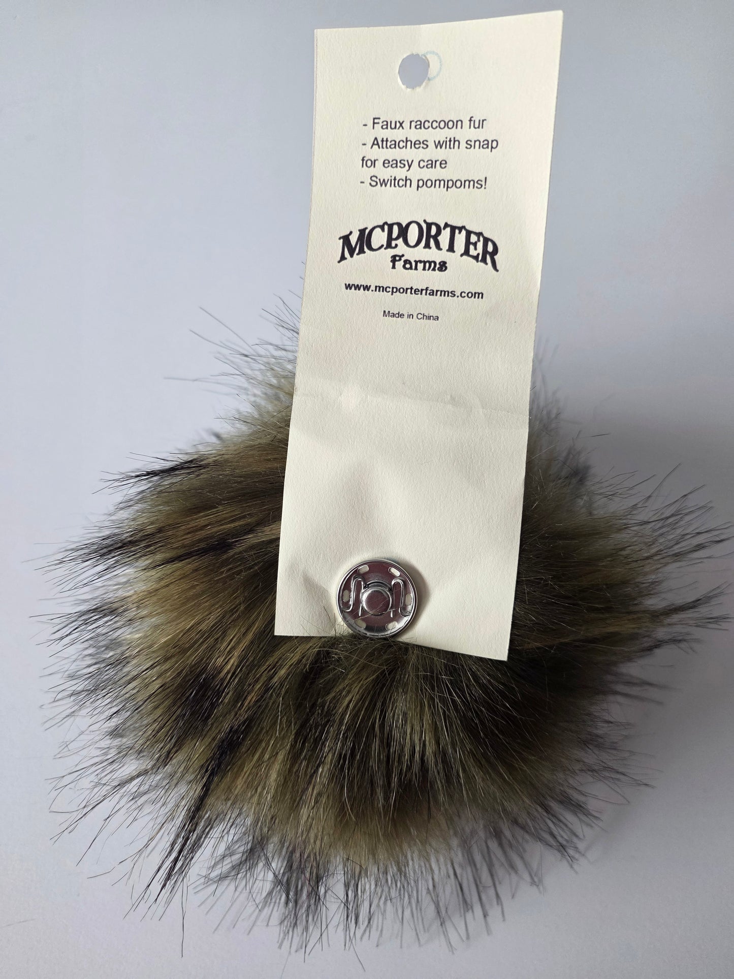 McPorter Farms | Faux Raccoon Fur Pom | 305