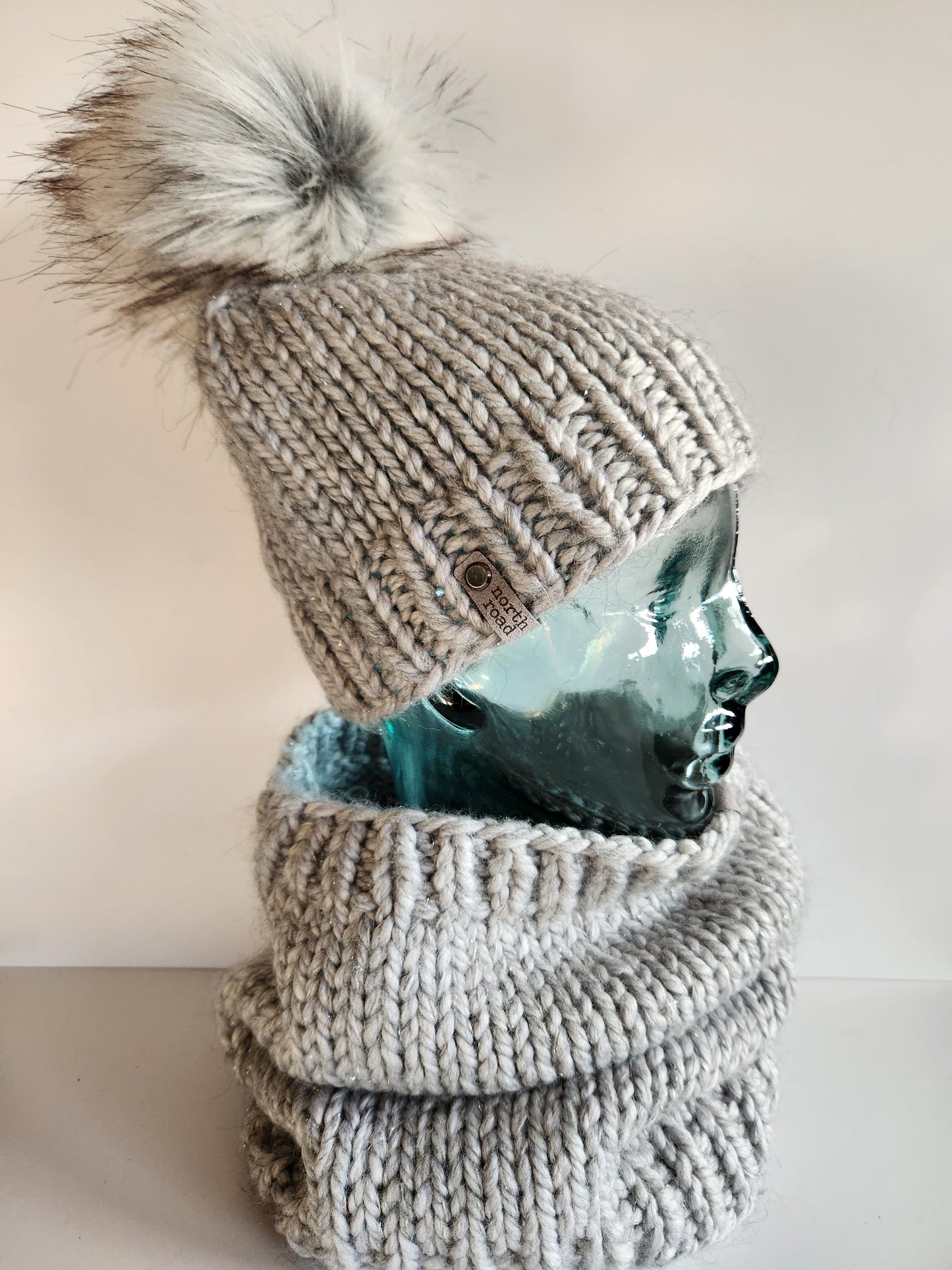 Wool and Mohair Blend Hat and Cowl Set