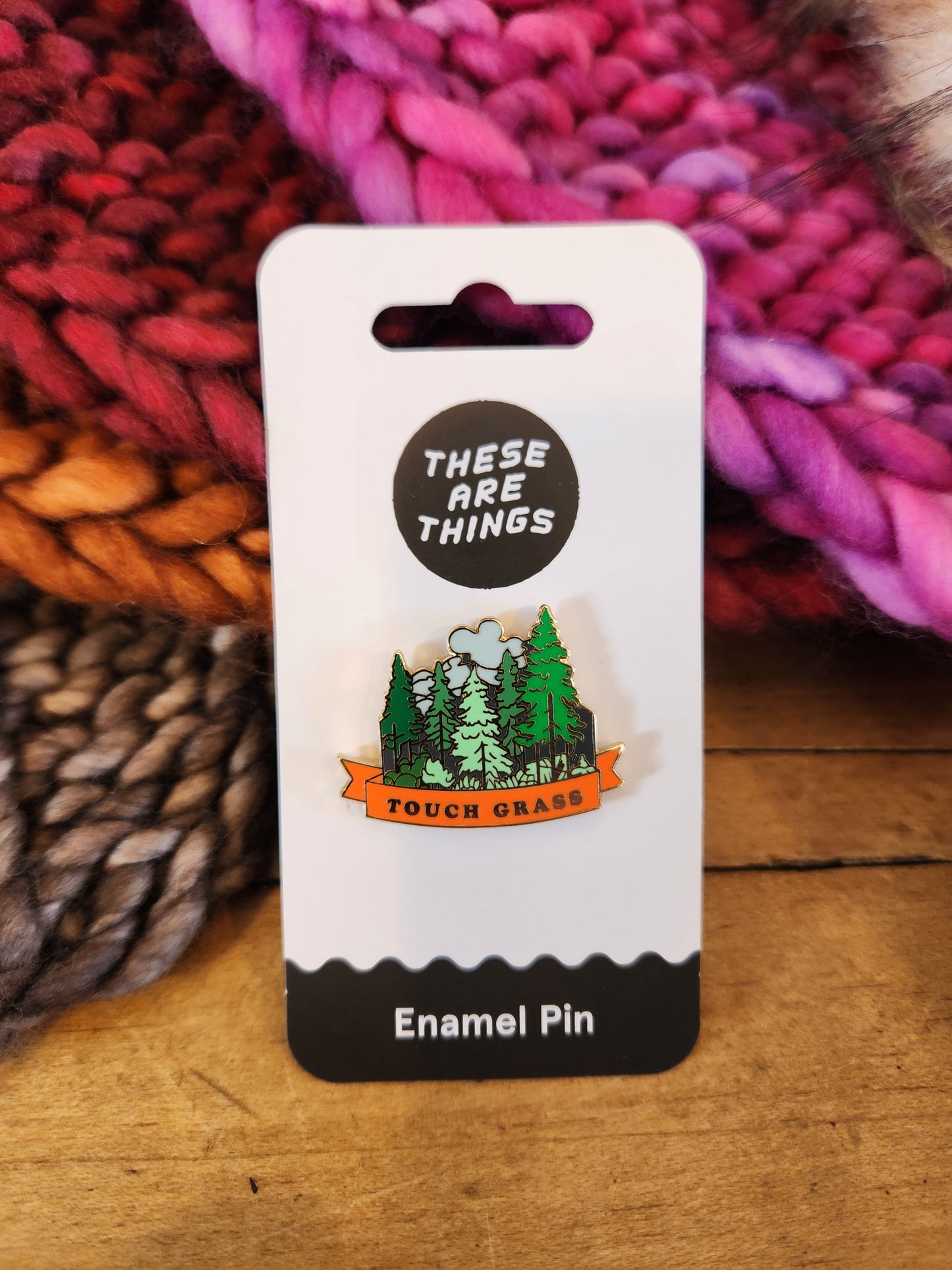 Touch Grass Enamel Pin