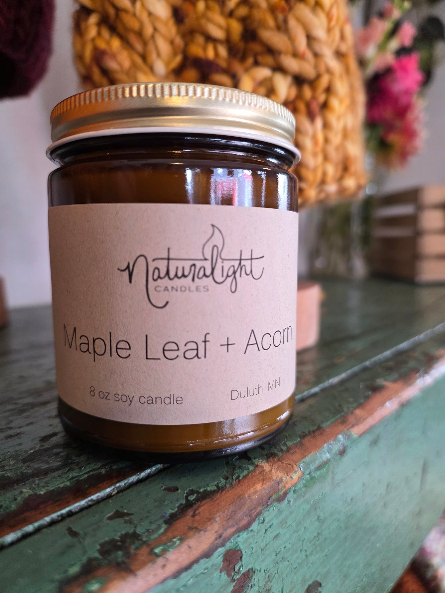 Naturalight Candle, Maple Leaf and Acorn