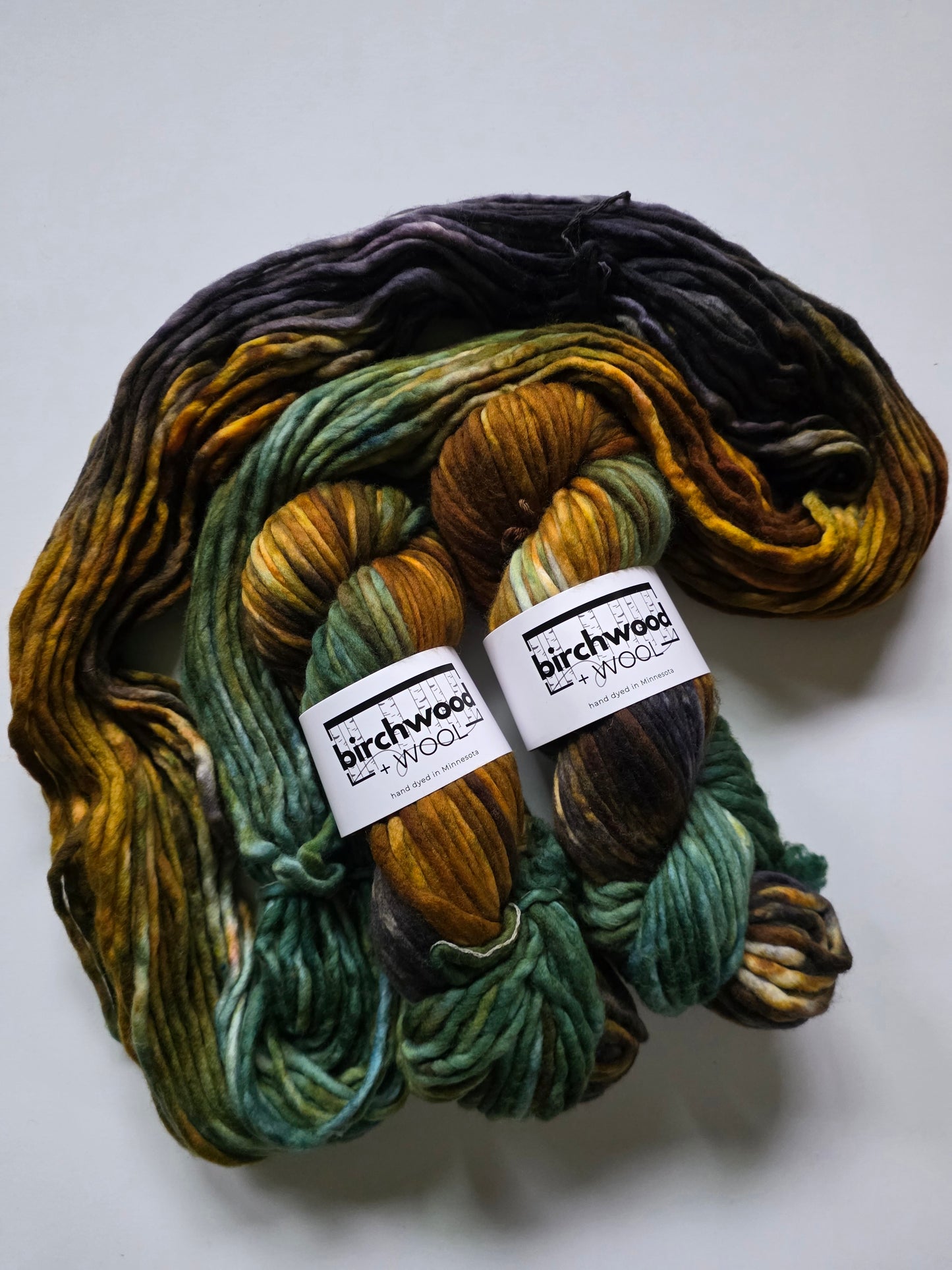 Birchwood and Wool (Knitting In The Wild) Hand Dyed Yarn | Super Bulky | Forest Floor