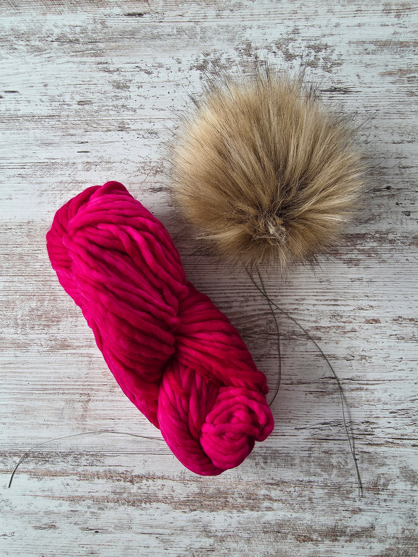 Yarn and Pom Bundle | Malabrigo Rasta | Fucsia
