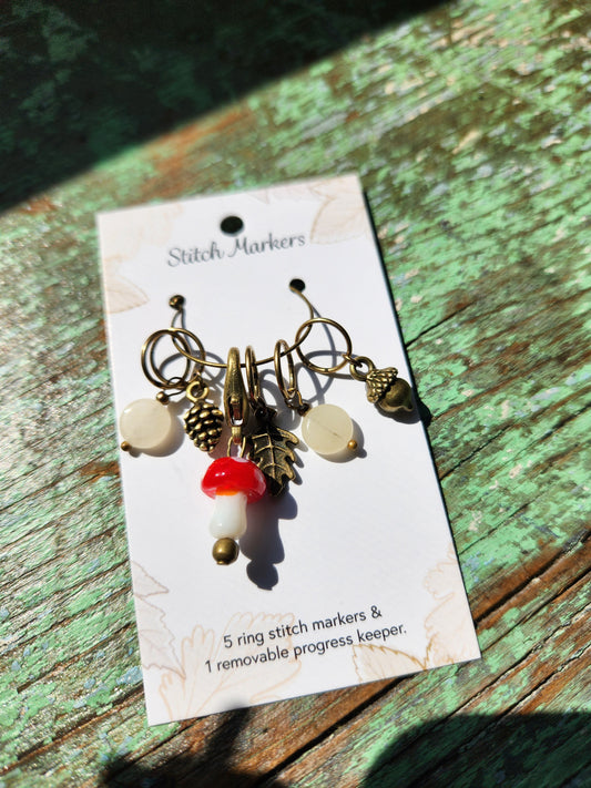 Woodland Stitch Marker Set (Mushroom)