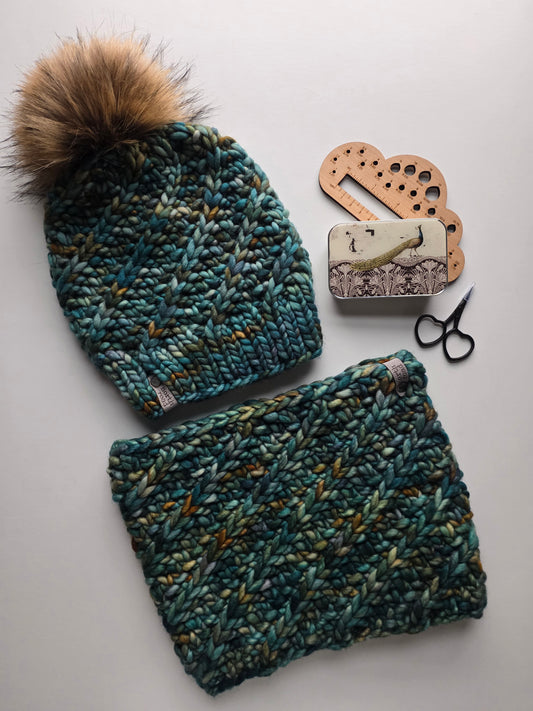Merino Wool Hat and Cowl Set