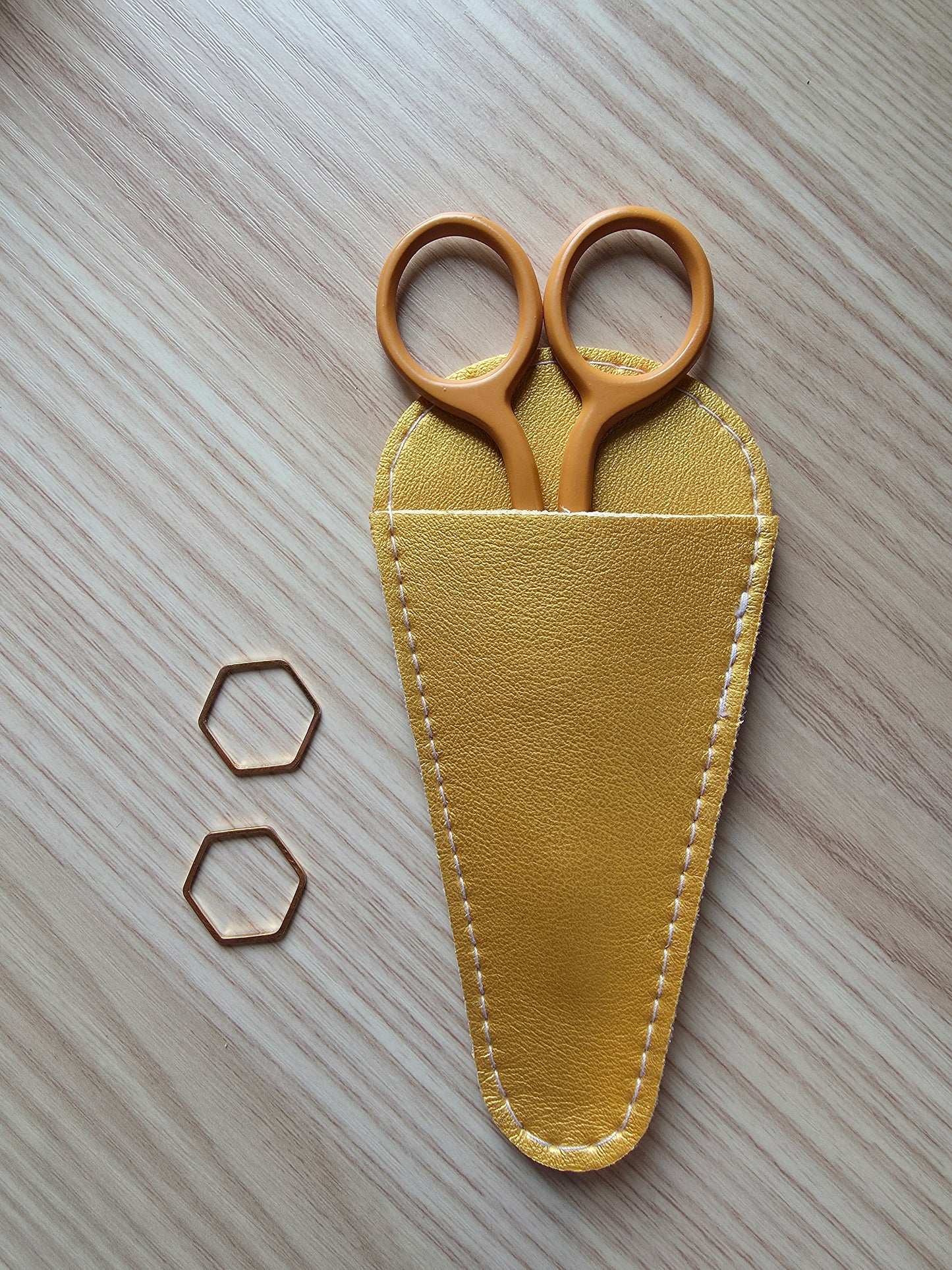 Scissors Sheath, Leather Case, Gold