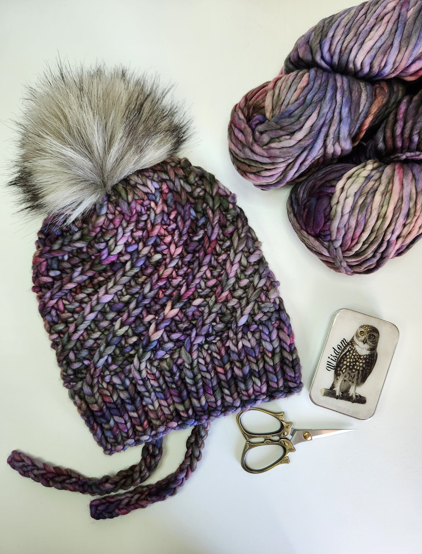 Merino Wool Split Brim Pom Hat