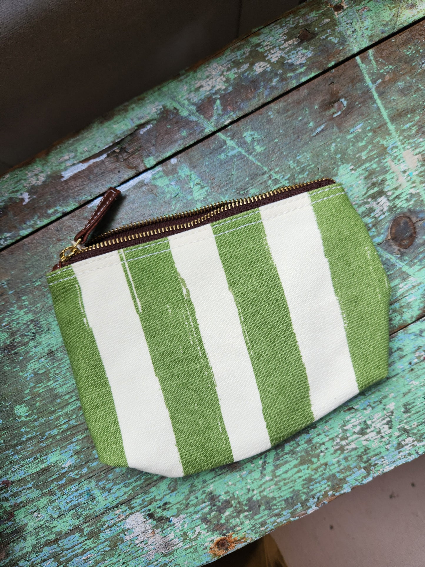 Knitting Project Bag, Medium Zipper Pouch, Linea Olive